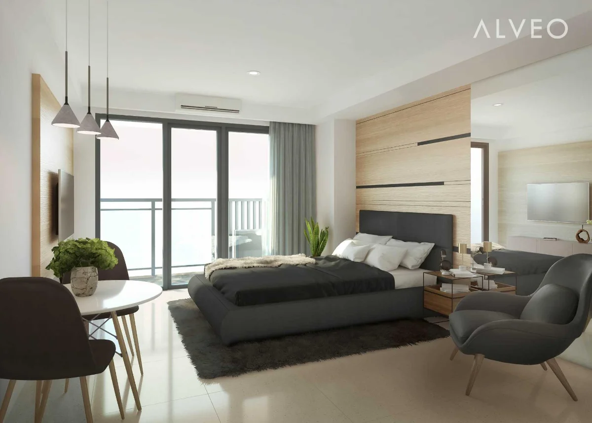 Studio Unit Bedroom - Mergent Residences