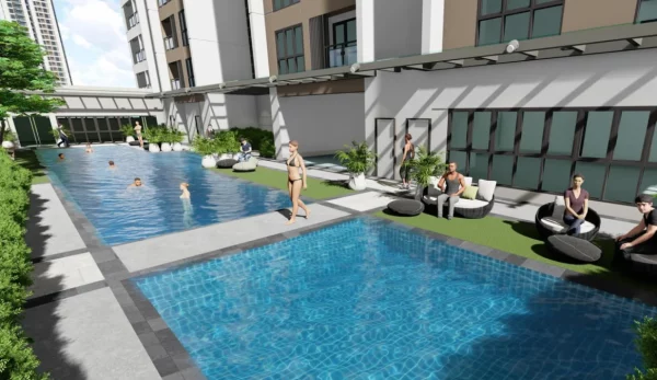 Pool Area & Lounge - Mergent Residences