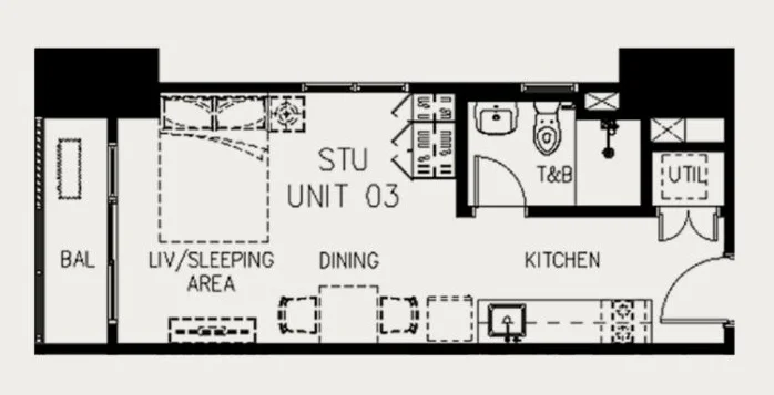 Studio 2 Floorplan - Mergent Residences