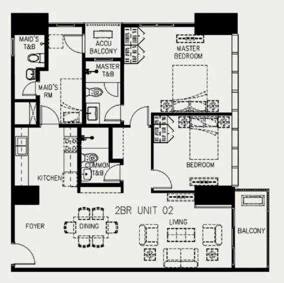 Two Bedroom Unit Floorplan - Mergent Residences